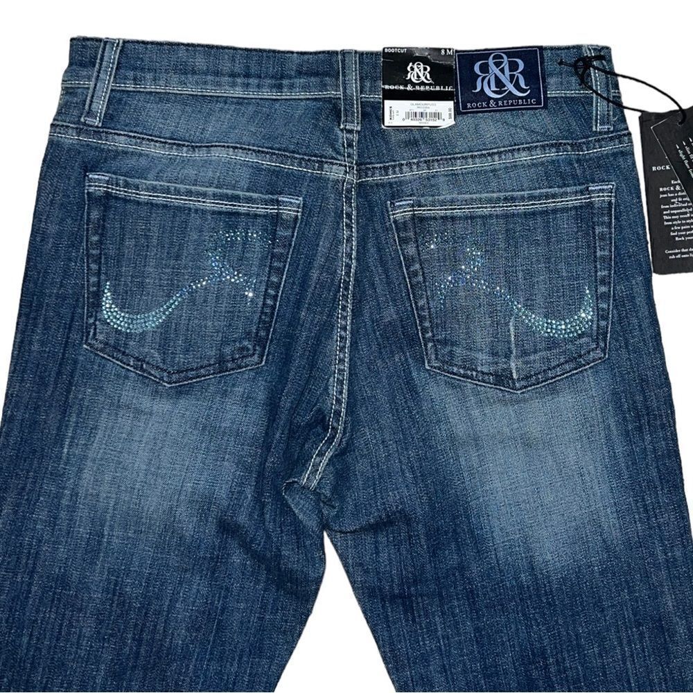 Rock & Republic Womens Denim Kassandra Mid Rise Bootcut Jeans 8M New - Picture 4 of 8